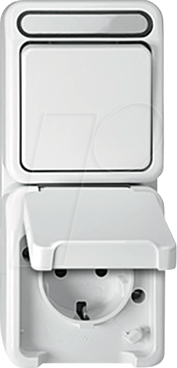 EL ME 34948019 - Aquastar, Steckdose / Wechselschalter, 1-polig, polarweiß