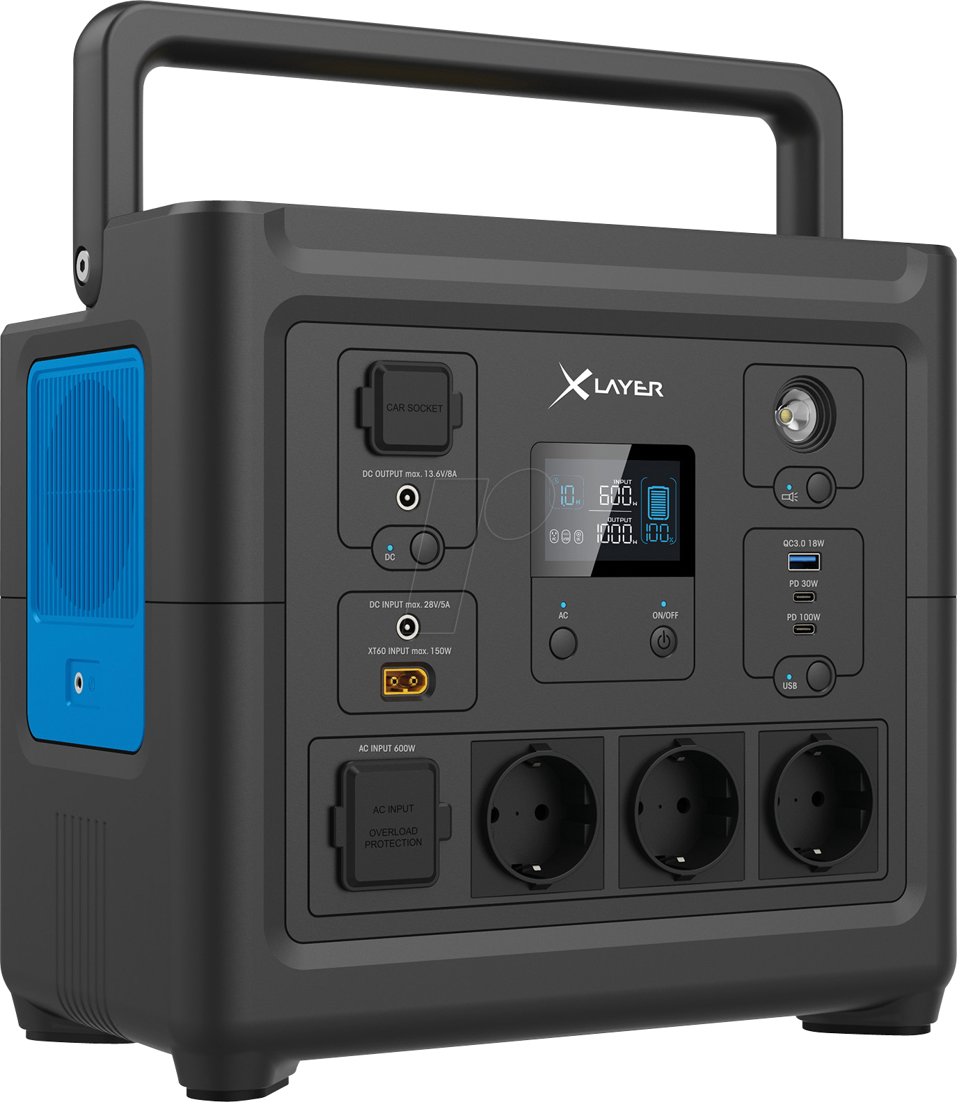 XLAYER 220063 - Powerstation, 1000 W, 43,5 Ah, 835 Wh