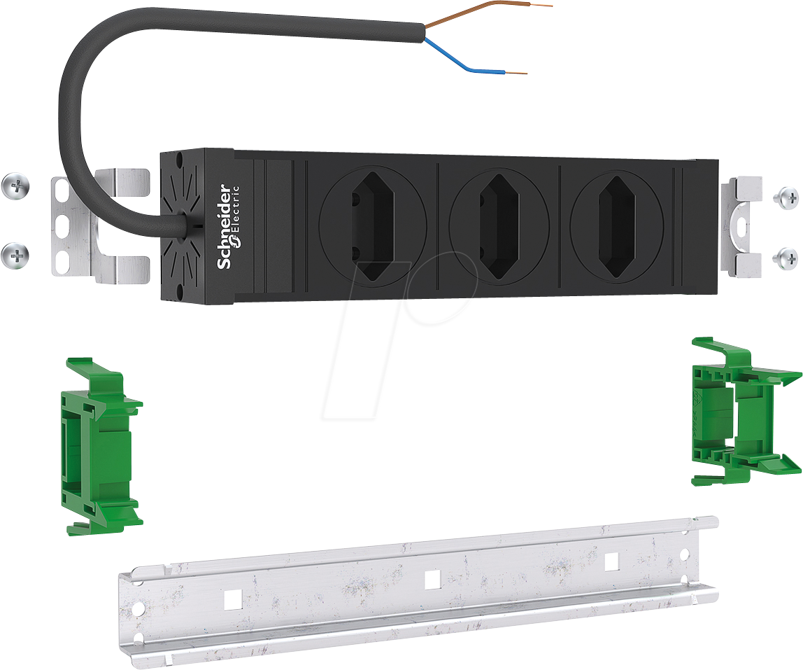 ABNPE303P02 - 3-fach Schutzkontaktsteckdose, drehbar, für Mediafeld Feldvertei