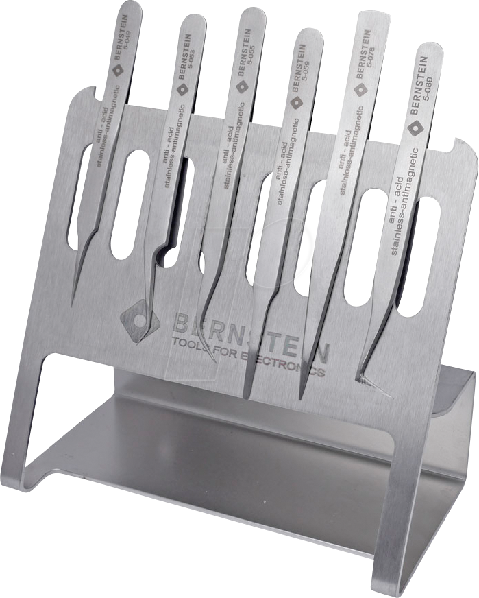 BERN 5 050 AV - SMD-Pinzettensatz, 6-teilig, mit Werkzeugständer