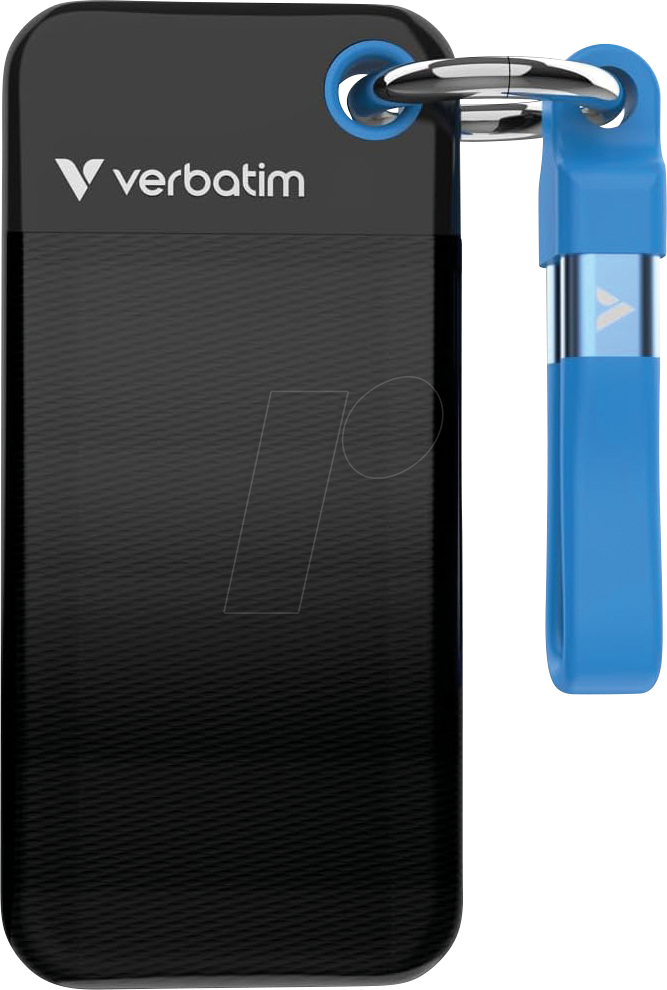 VERBATIM 32191 - Verbatim Pocket SSD mit Schlüsselring, 1TB Schwarz/Blau