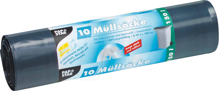 PAPSTAR 12328 - PAPSTAR Müllbeutel, CleanUp 10 Stk, 150 Liter