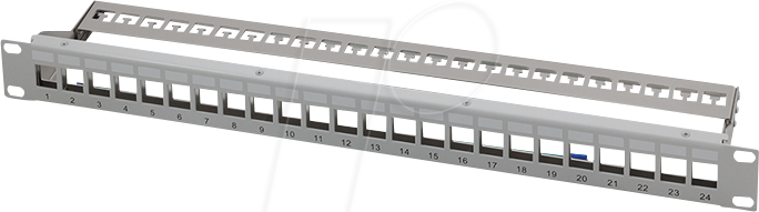 LOGILINK NK4057 - 19'' Patchpanel für 24 Keystone-Module, grau