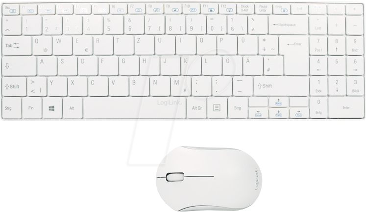 LOGILINK ID0109 - Tastatur-/Maus-Kombination, Funk, slim, weiß