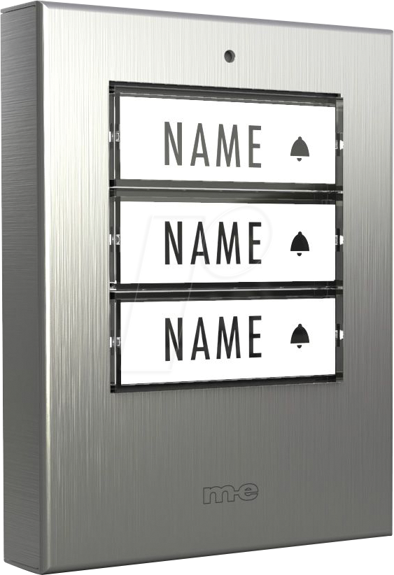 ME KTF 3 EG - Klingeltaster, 3-Familienhaus, Edelstahl gebürstet