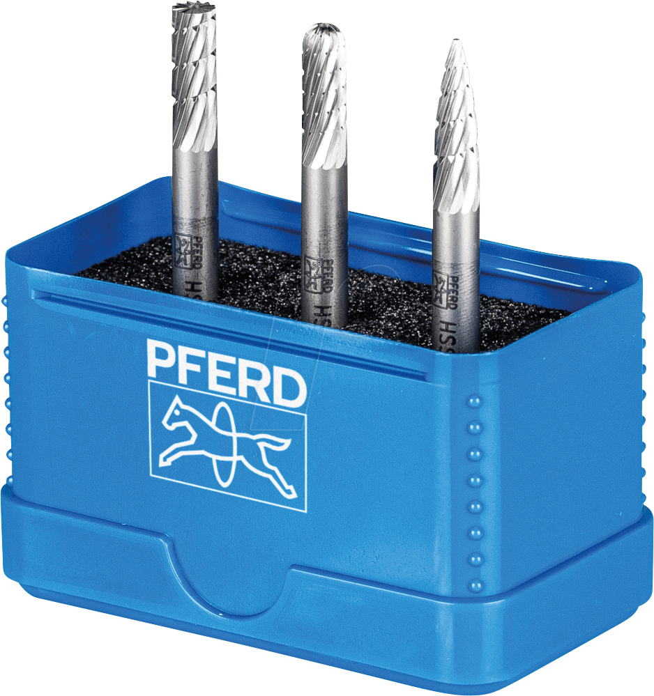 PFERD 22900810 - Frässtift Set, 3-tlg. Zahnung 3, Ø 6mm, Schaft-Ø 6mm