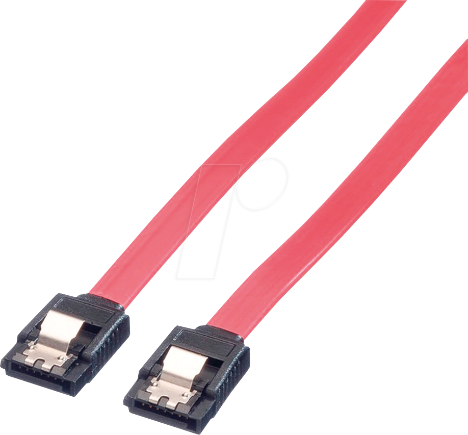 Thumbnail - VALUE 11991551 - Kabel SATA 6 Gb/s Bu. > SATA Bu., 1 m, rot, Metall