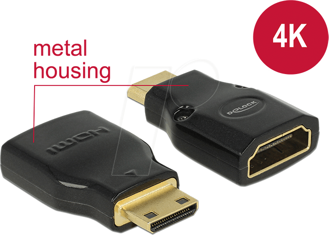 DELOCK 65665 - Adapter, mini HDMI C Stecker auf A Buchse
