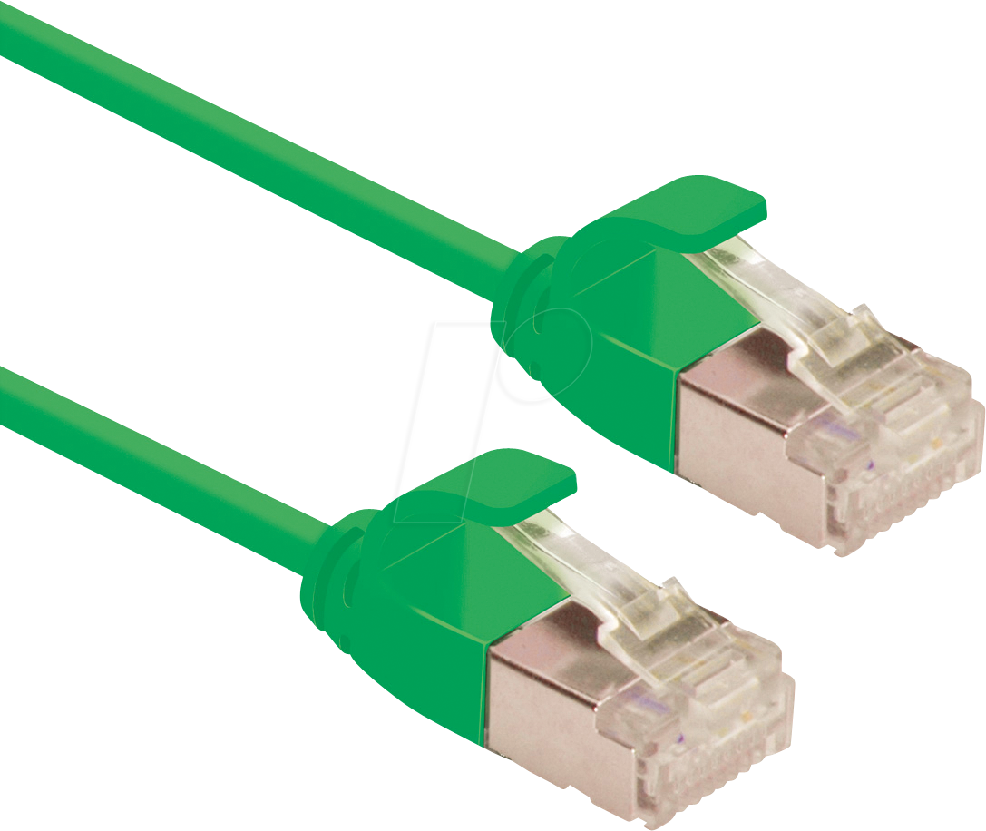 Thumbnail - ROLINE 21153333 - Patchkabel, Cat.6a, U/FTP, slim, grün, 1 m