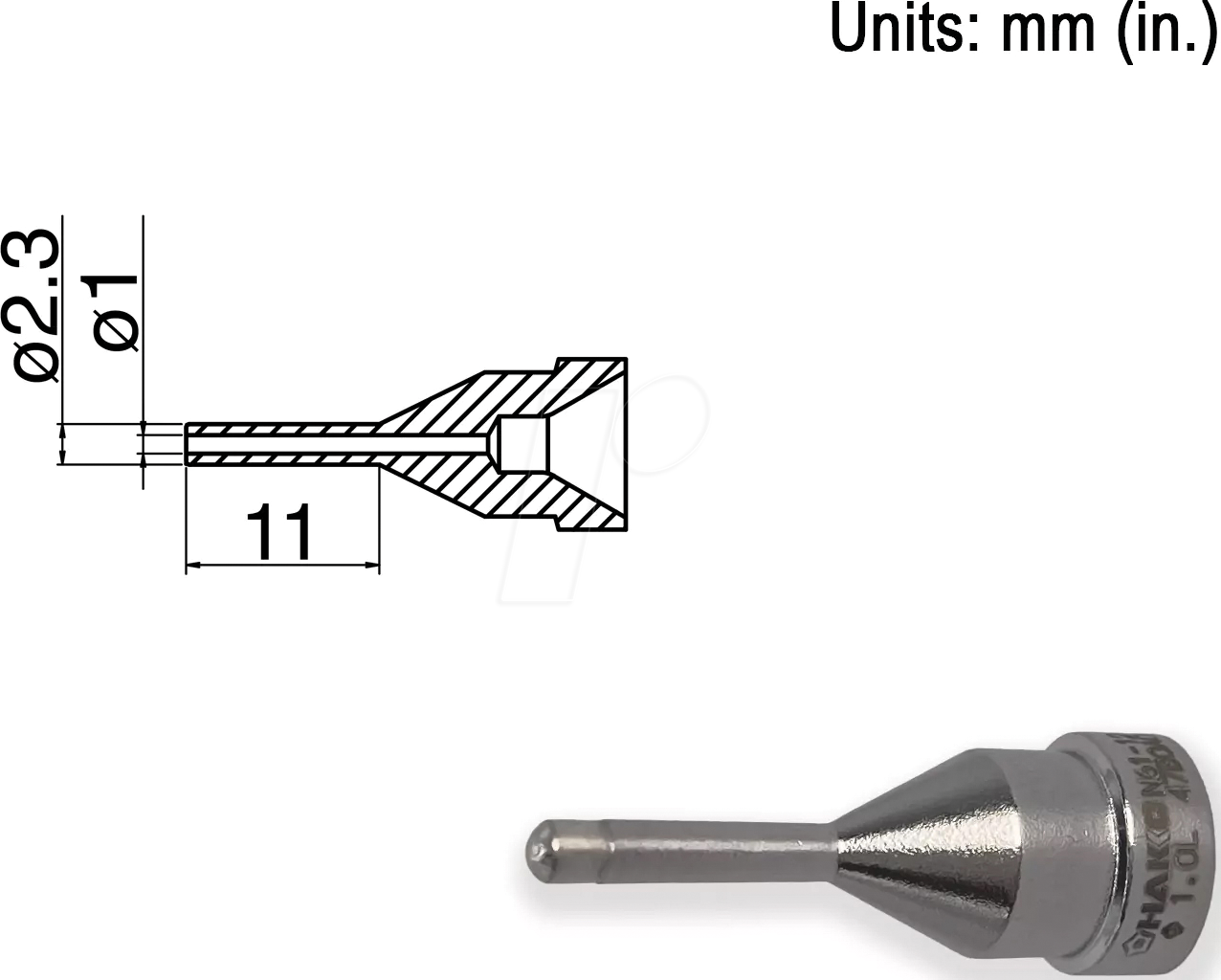 HAK N61-12 - Entlötdüse N61-12, Langer-Typ, 1,0 mm