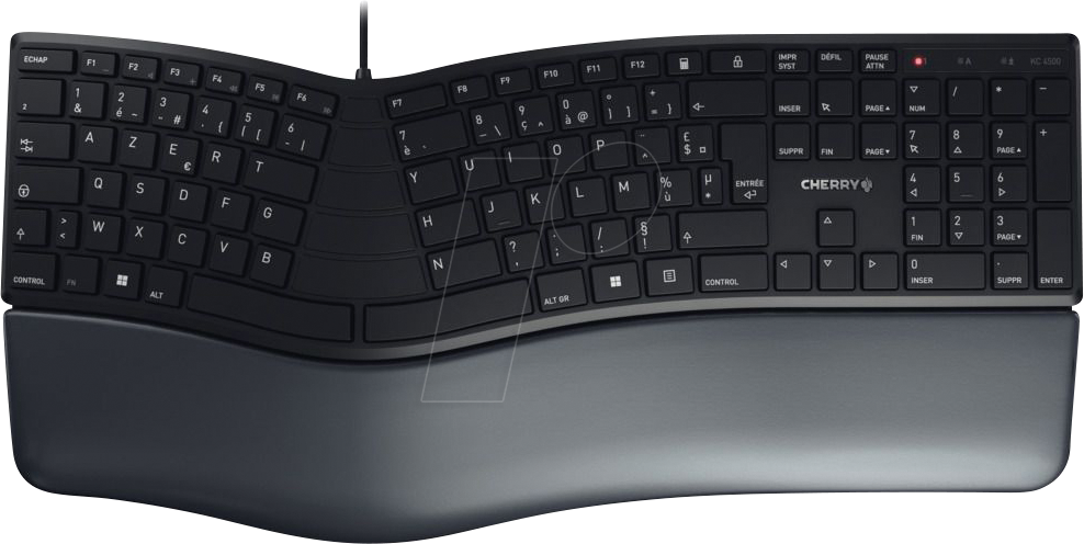 JK-4500FR-2 - Tastatur, USB, schwarz, ergonomisch, Layout: FR