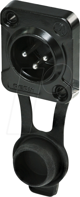 REAN RRX3M-Z0011 - XLR Einbaustecker 3-polig, IP65, schwarz verchromtes Gehäuse