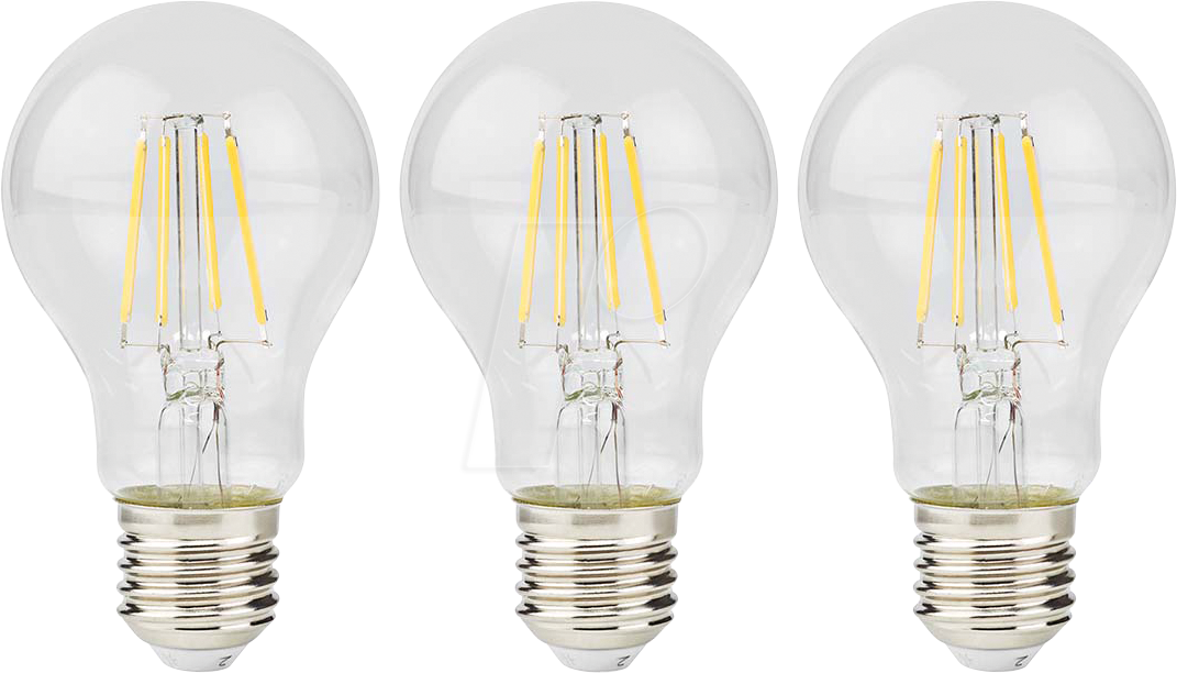 N LBFE27A601P3 - LED Filament Lampe E27, 4 W, 470 lm, 2700 K, 3 Stück