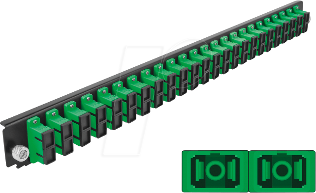 DELOCK 43364 - 19'' Spleißbox Frontblende, 24 Port, SC Duplex, grün