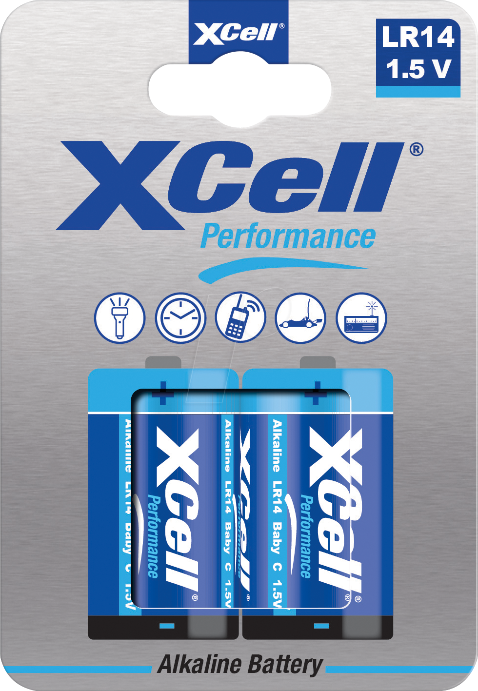 XCELL BABY X2 - Alkaline Batterie, C (Baby), 2er Blister