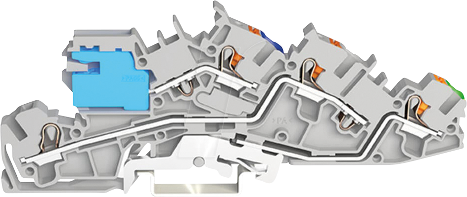 WAGO 2205-7541 - Installationsetagenklemme, 4,0 mm², NT/L/PE, grau