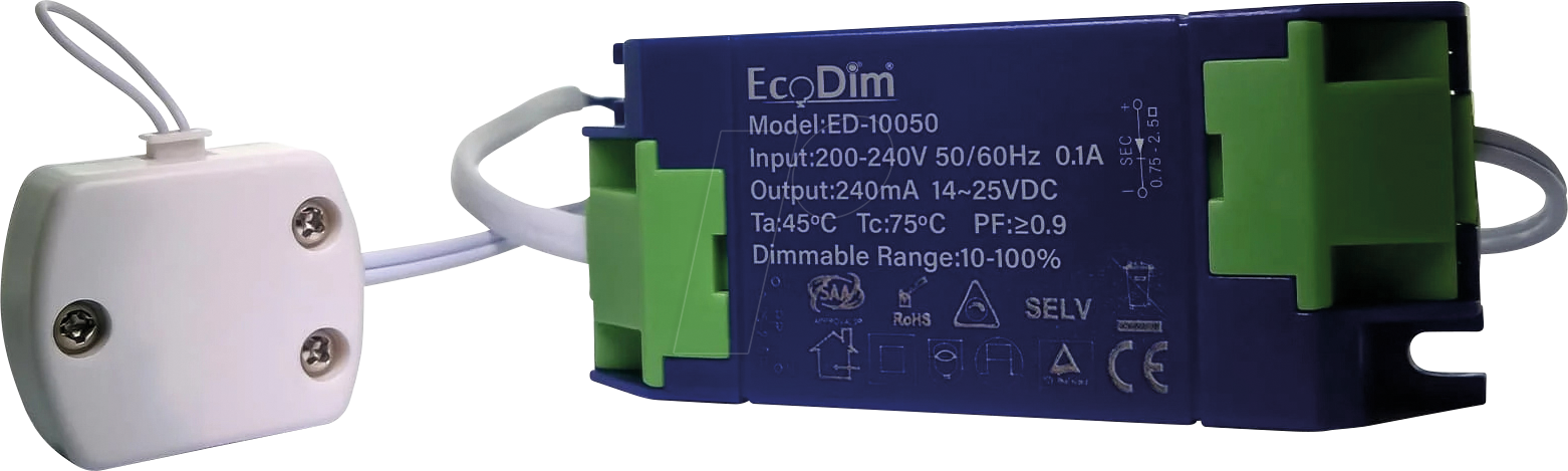 ECO-DIM 10050 - Dimmbarer LED-Treiber für 1-2 Möbelspots, 5-7 W