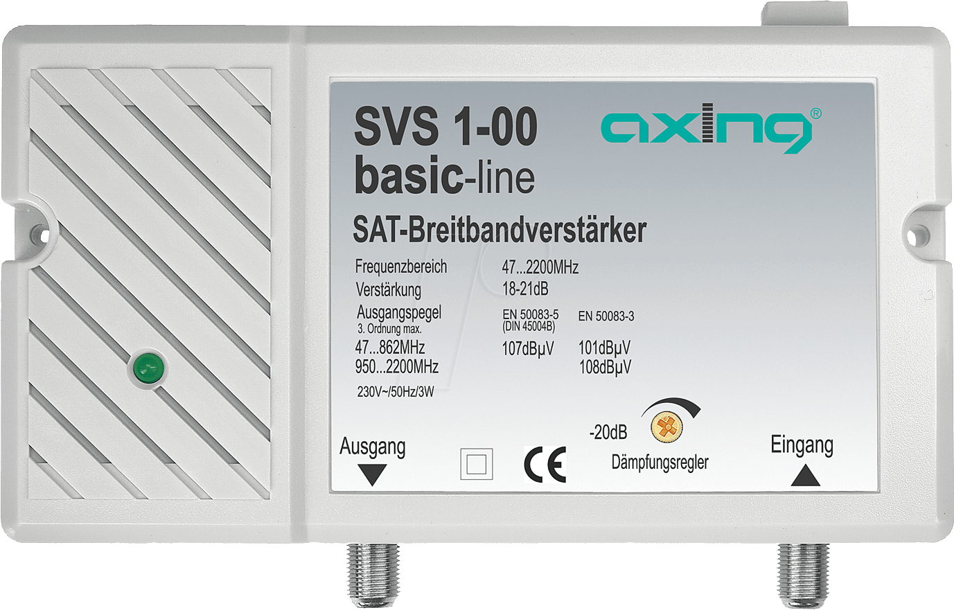 SVS 1-00 - SAT Breitbandverstärker, Leitungsverstärker 20 - 25 dB