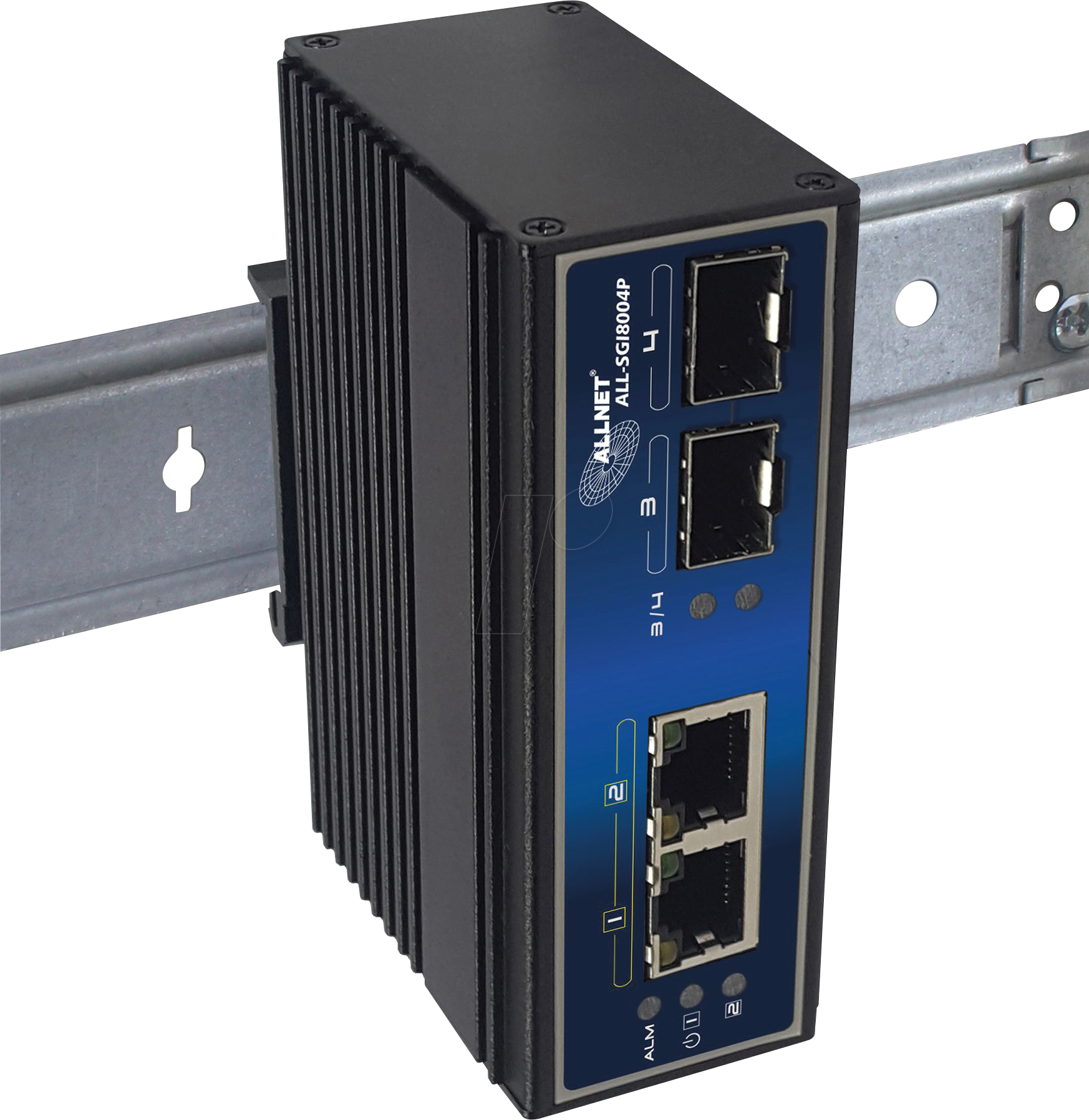 ALLNET SGI8004P - Switch, 4-Port, Gigabit Ethernet, SFP, PoE+