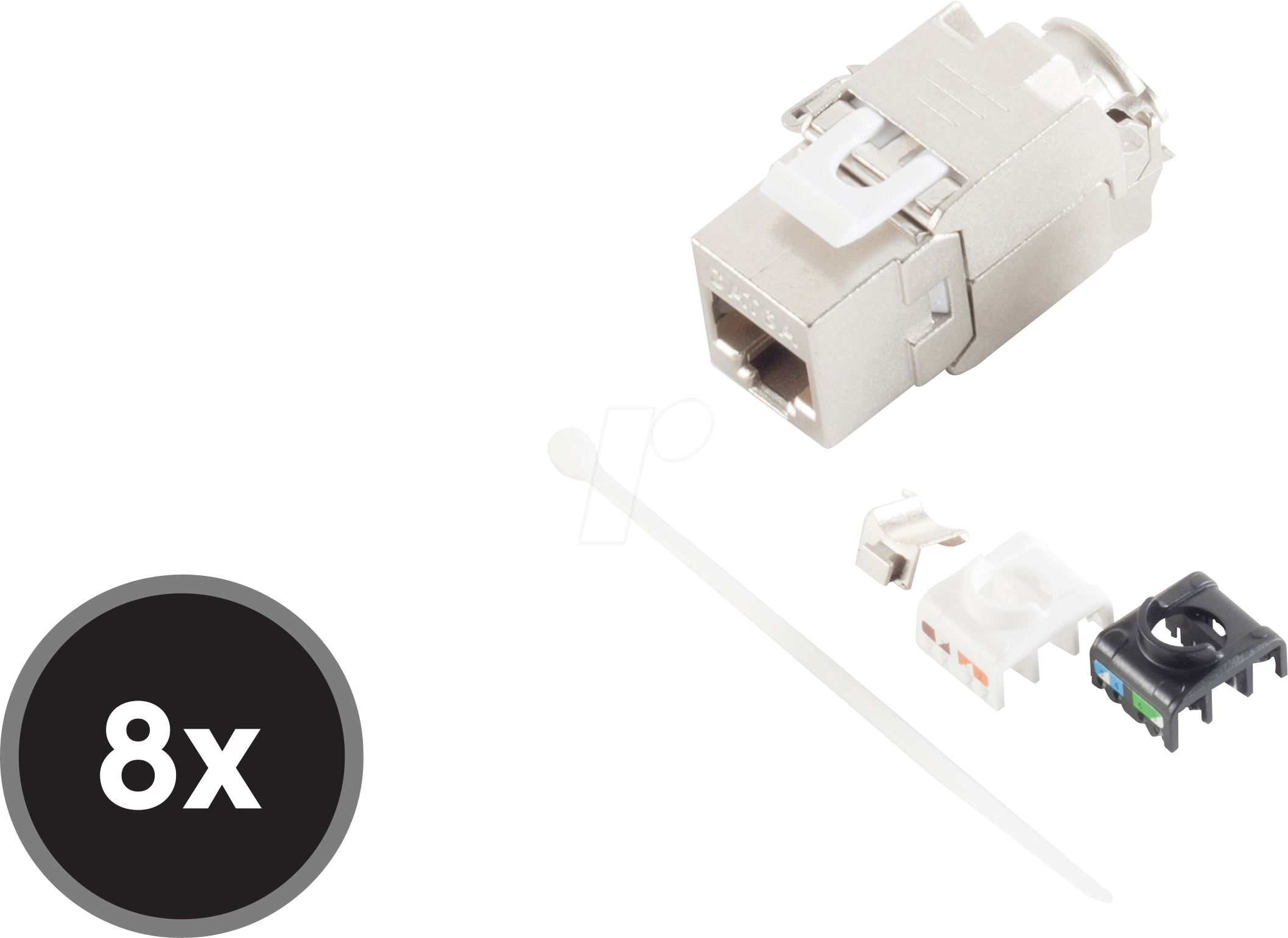 SHVP BS08-100308 - Keystone Cat.6a 180° werkzeuglos, 8 Stück