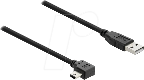 DELOCK 81652 - USB 2.0 Kabel A Stecker > Mini-B Stecker, rechts gewinkelt, 2 m