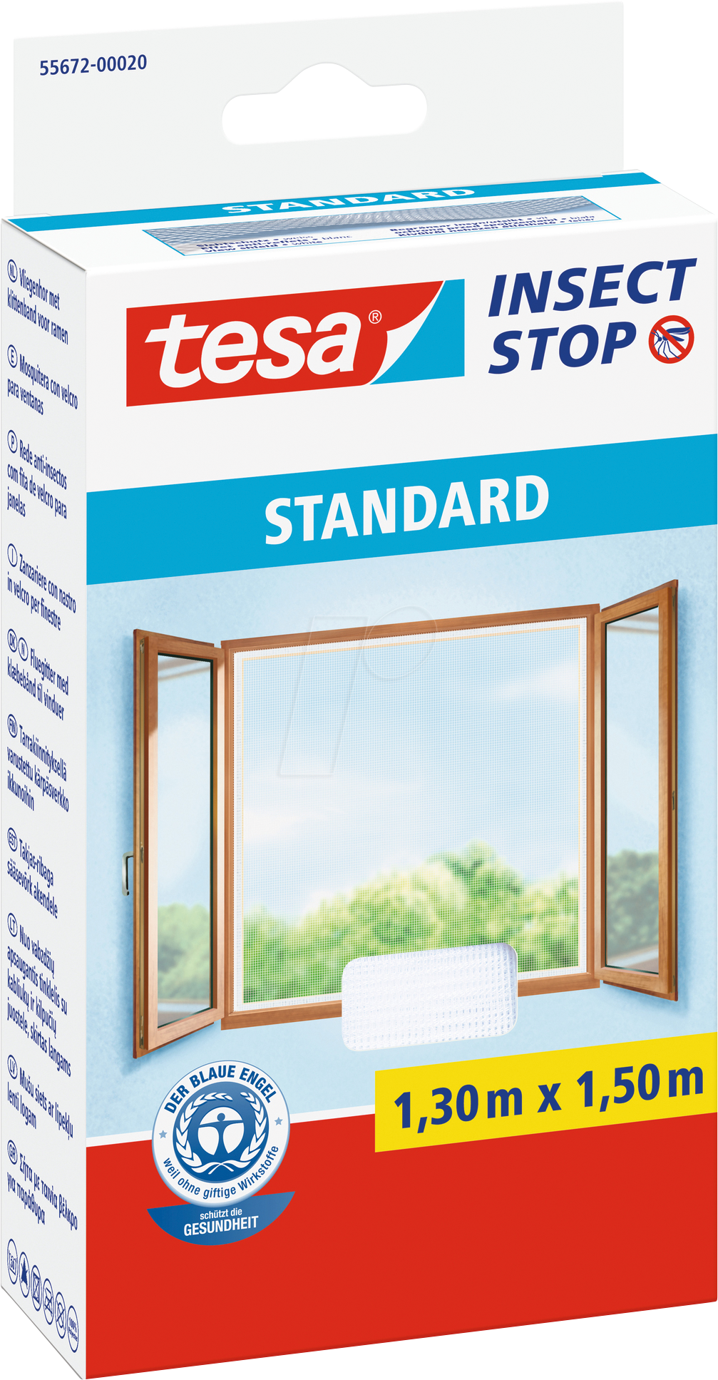 TESA 55672 WS - tesa® Insect Stop, Fenster, 1,30 m x 1,50 m, weiß