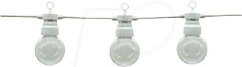 OPT OT5096 - LED-Lichterkette, 20 Leuchtmittel, warmweiß, 10 m, weiß