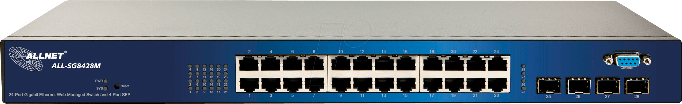 ALLNET ALLSG8428 - Switch, 24-Port, Gigabit Ethernet, 4x SFP