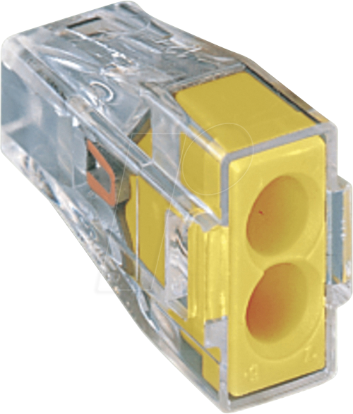 WAGO 773-102 - Verbindungsdosenklemme, 2,5 mm², 2 Leiter, gelb, transparent