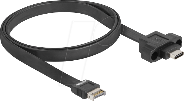 DELOCK 85760 - USB E Key A 20 Pin Stecker zu USB C Buchse, Flachband, 75 cm
