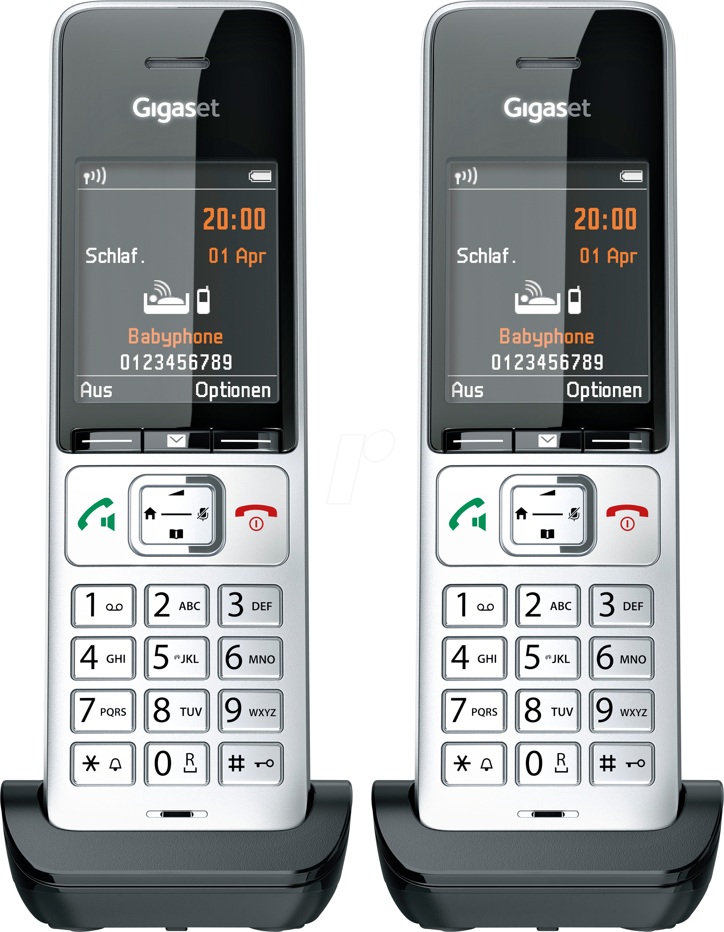 GIGASET C500HXD - DECT Telefon, 2 Mobilteile, silber/schwarz