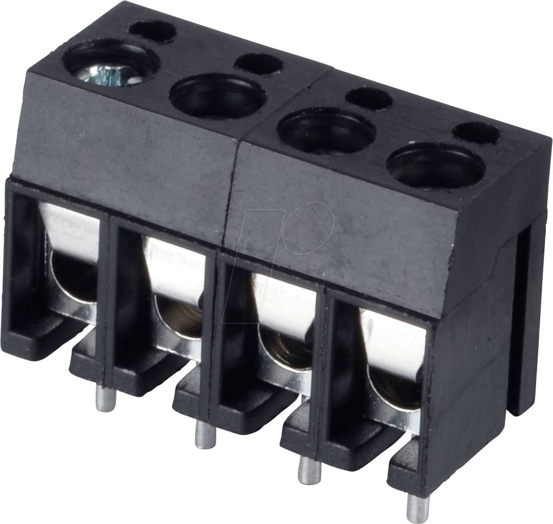 CTB1202-4BK - Lötbare Schraubklemme - 4-pol, RM 5 mm, 90°
