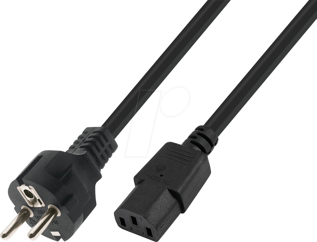 TTL 7102-5M-G - Netzkabel CEE 7/7 auf C13, 5,0 m, schwarz
