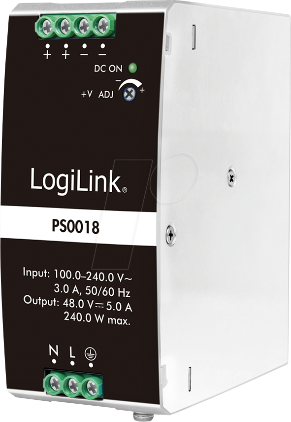 LOGILINK PS0018 - Hutschienen-Netzteil, 240 W, 48 V, 5,0 A