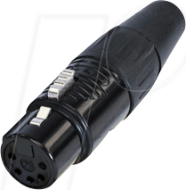 REAN RC5F-B - XLR Kabelbuchse 5-polig, schwarz verchromtes Gehäuse