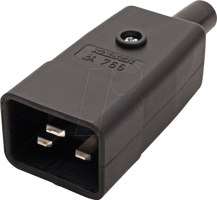 BACH 915.175 - Kaltgerätestecker C20, schwarz