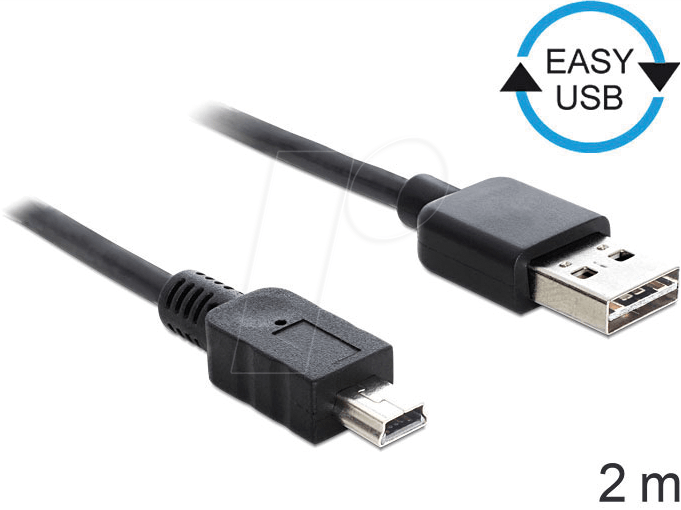 DELOCK 85554 - Kabel EASY USB 2.0-A Stecker > Mini-B 5Pin Stecker 2 m