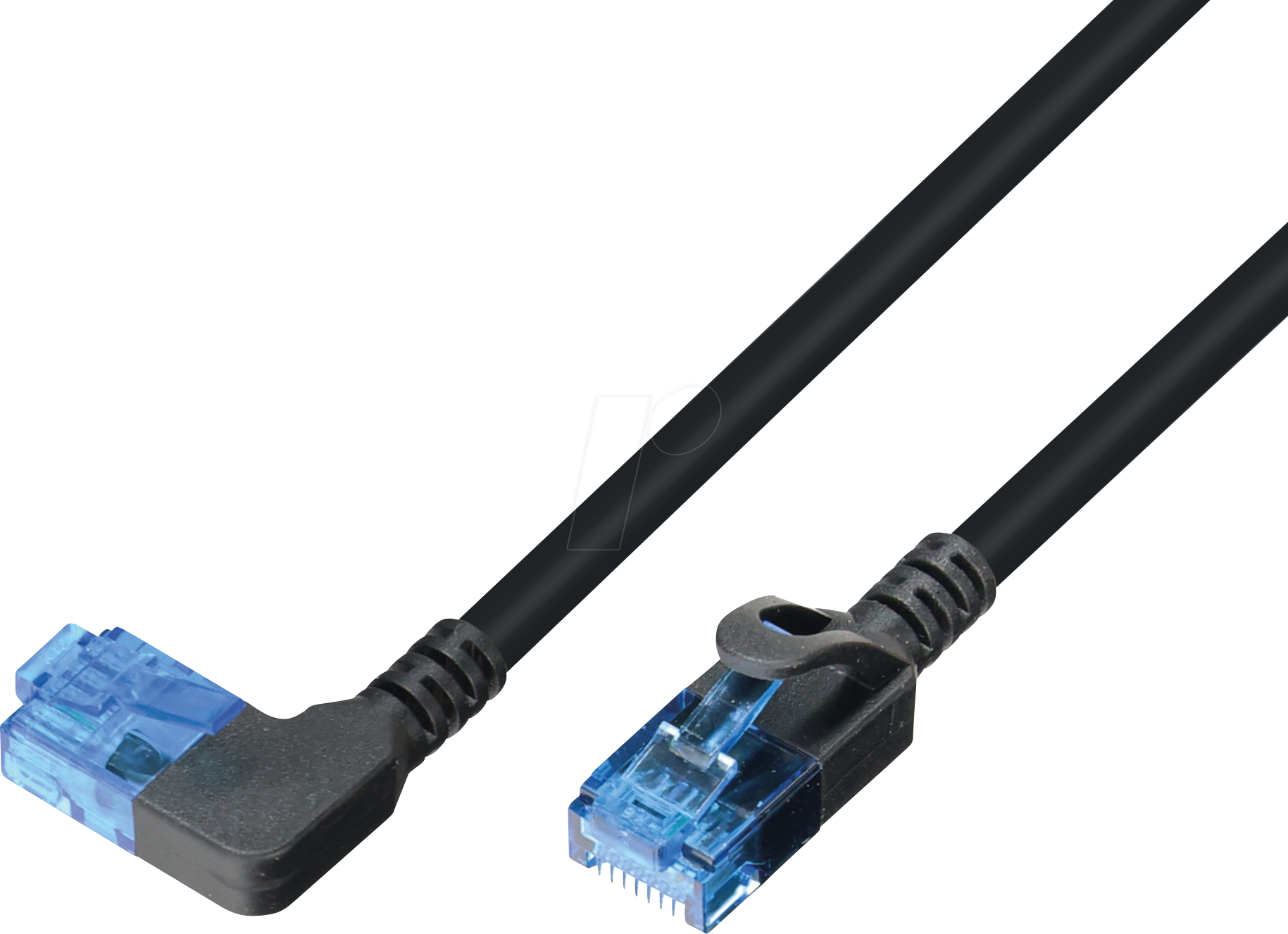 TTL 1810HFL1,0M - Patchkabel Cat.6a, U/UTP, 1x90° links, Slim, schwarz, 1 m
