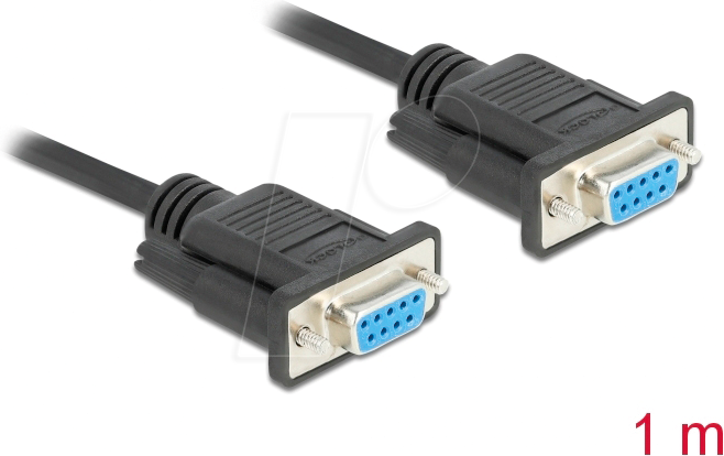 DELOCK 87786 - Nullmodem-Kabel, 9-pol.,Bu./Bu., CTS/RTS auto controll, 1 m