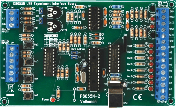 K8055 - Bausatz: USB Experiment-Interface-Board