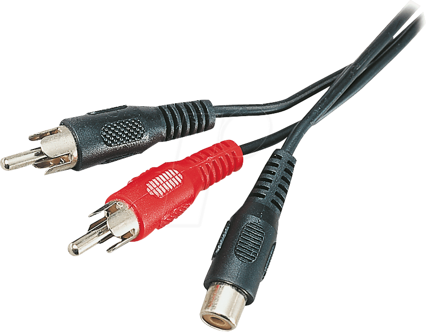 AVK 108 - Cinch Kabel, Cinch Kupplung auf 2x Cinch Stecker, 0,2 m