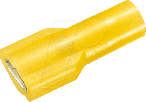 IFSH-G-6,35 - Flachsteckerhülse-vollisoliert, Breite:6,35mm,gelb