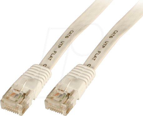 PK MK6003.1,5W - 1,5 m Flachkabel U/UTP, Cat.6, weiß