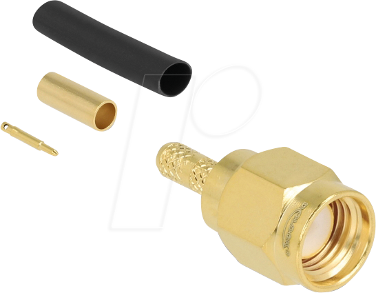 DELOCK 91780 - SMA Stecker zum Crimpen RG-174 / RG-316 mit passendem Schrumpfsc