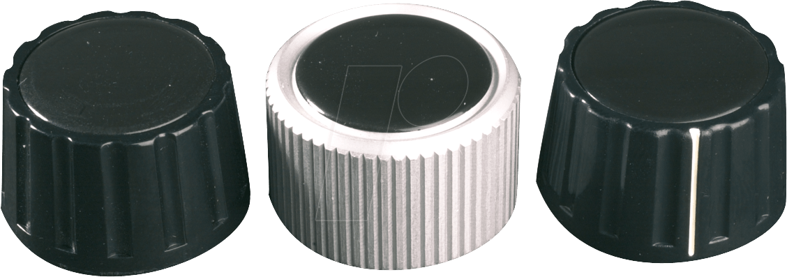 KNOPF 28-6 AL - Potentiometerknopf für Achse Ø 6 mm, silber