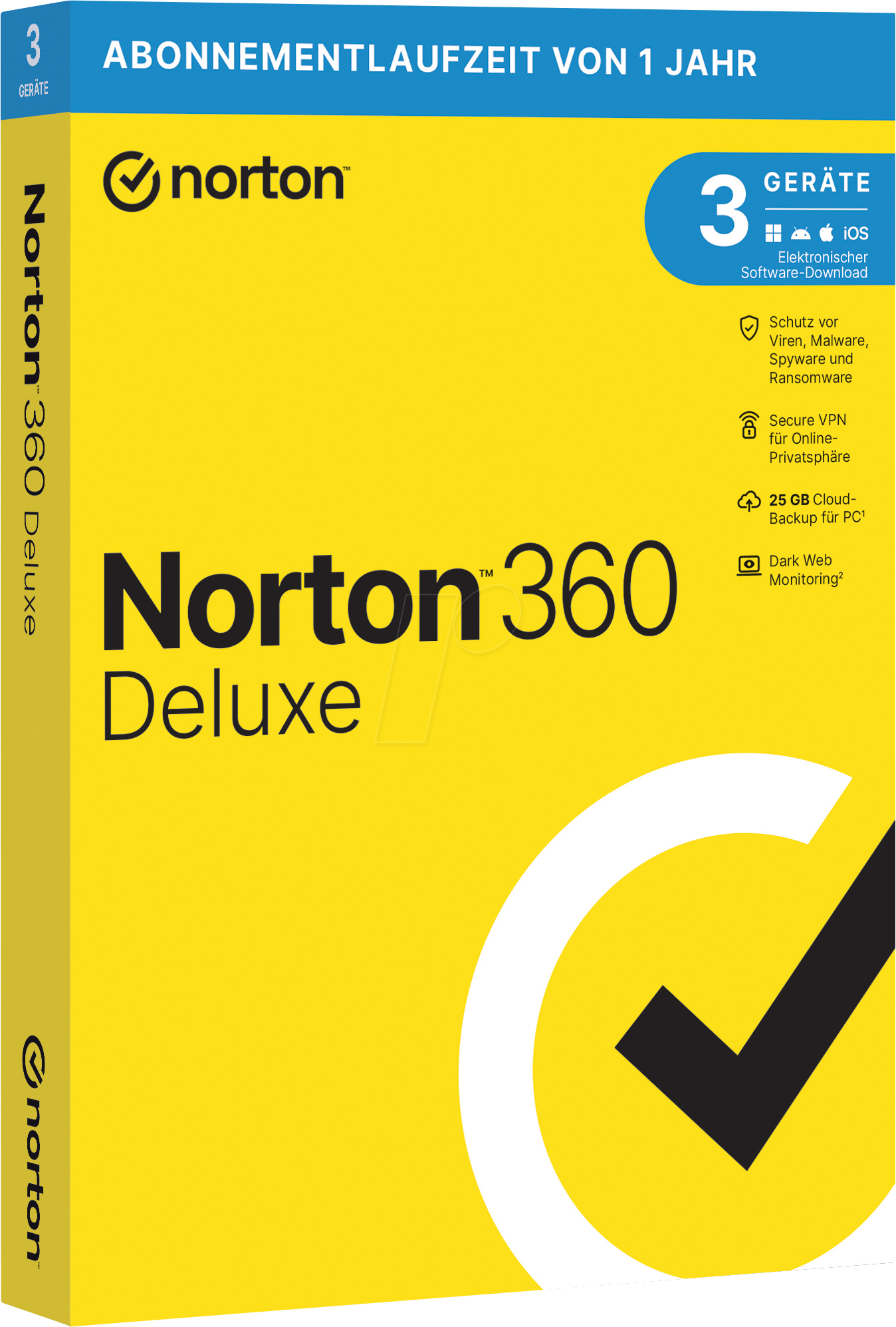 NORTON 21405535 - Norton 360 Deluxe für 3 PCs, Mac, Android, iOS