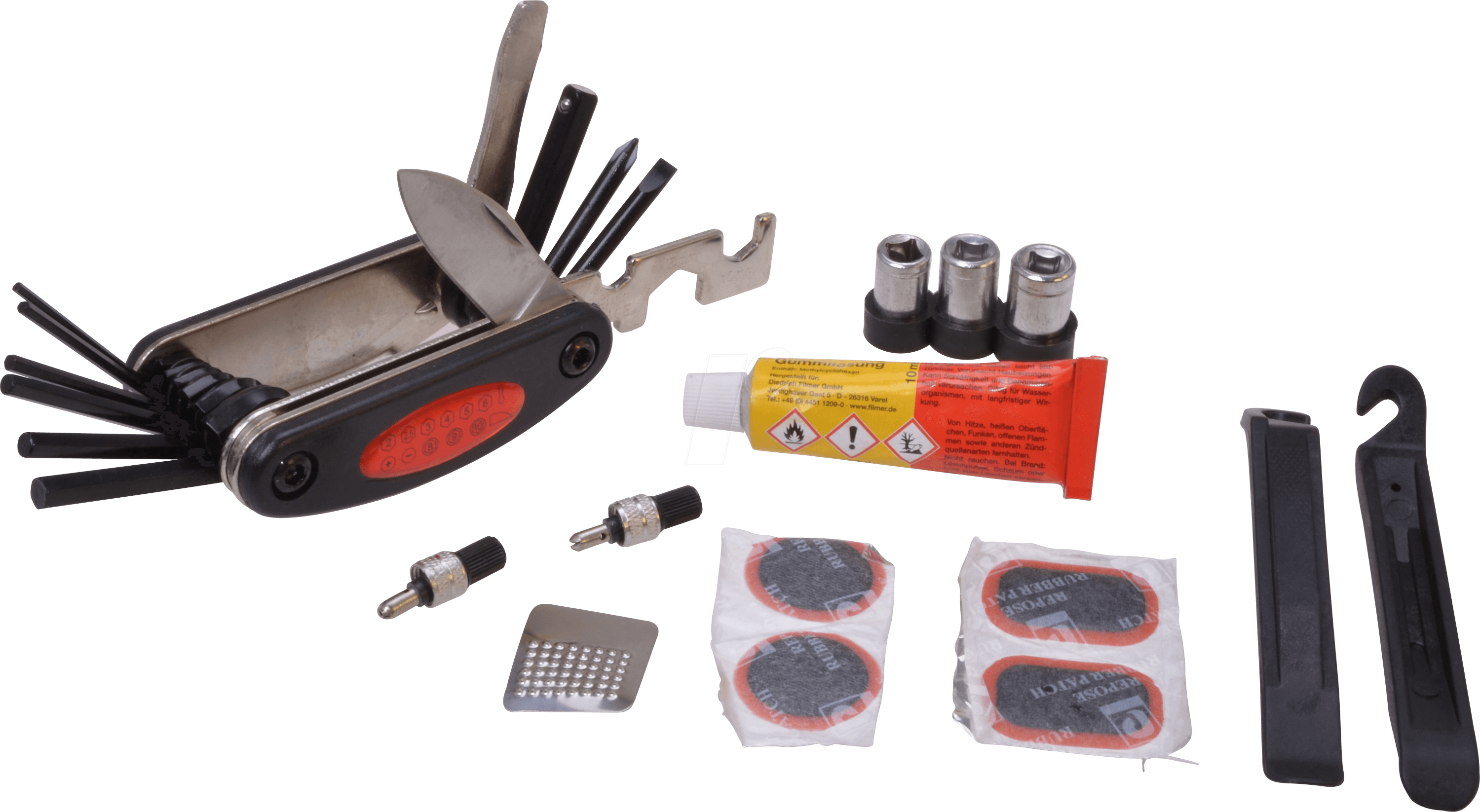 BIKE 45017 - Bike - Multitool-Werkzeug mit Flickzeug, 24-teilig