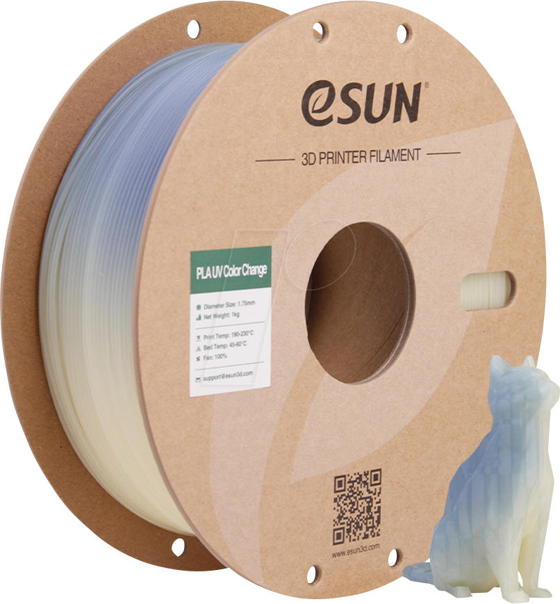 ESUN 72215559 - Filament, PLA-UV, 1,75 mm, blau, 1 kg