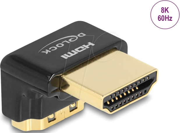 Thumbnail - DELOCK 60016 - HDMI Adapter Stecker / Buchse, 90° unten gewinkelt