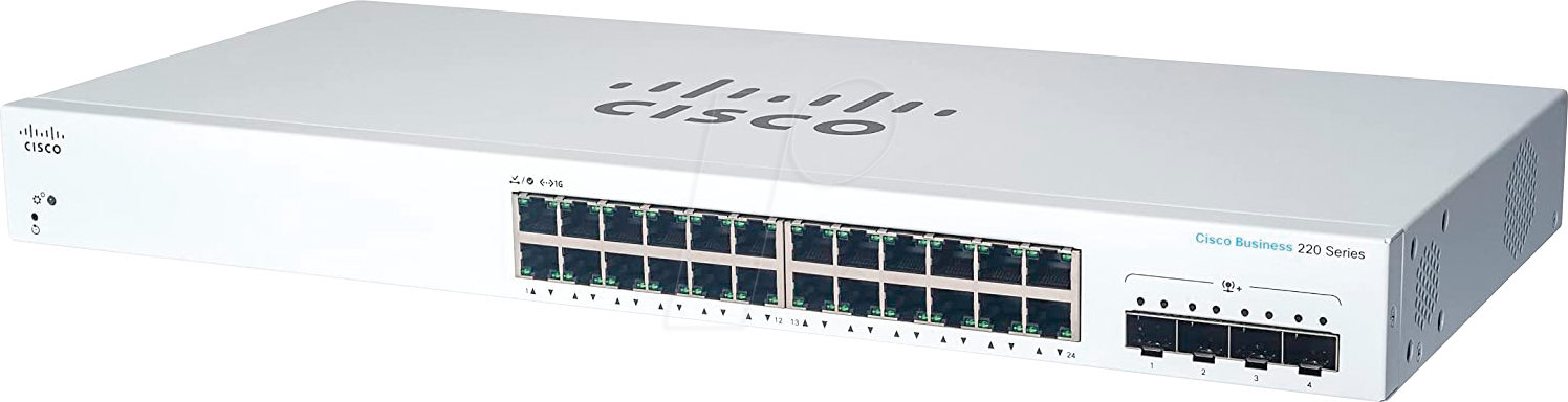 Thumbnail - CISCO CBS2224T4X - Switch, 28-Port, Gigabit Ethernet, SFP+